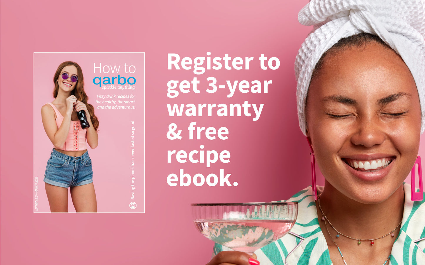 qarbo CLASSIC - Sparkling water maker with qarbo˚syrups ACTIVE Bundle
