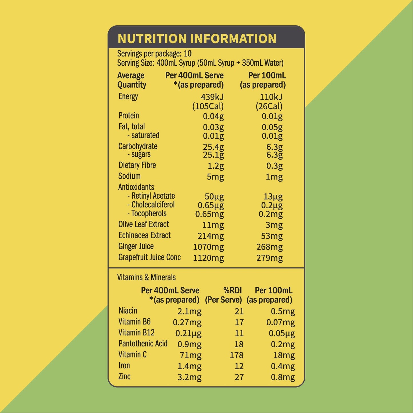 qarbo˚syrups - IMMUNO BURST - citrus boost