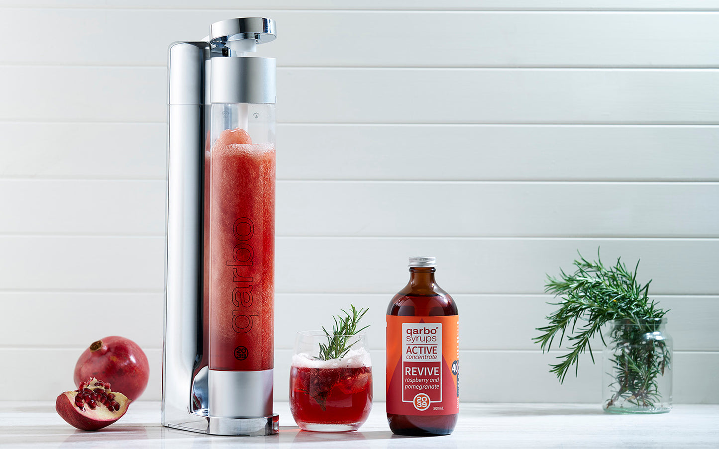 qarbo CLASSIC - Sparkling water maker with qarbo˚syrups ACTIVE Bundle
