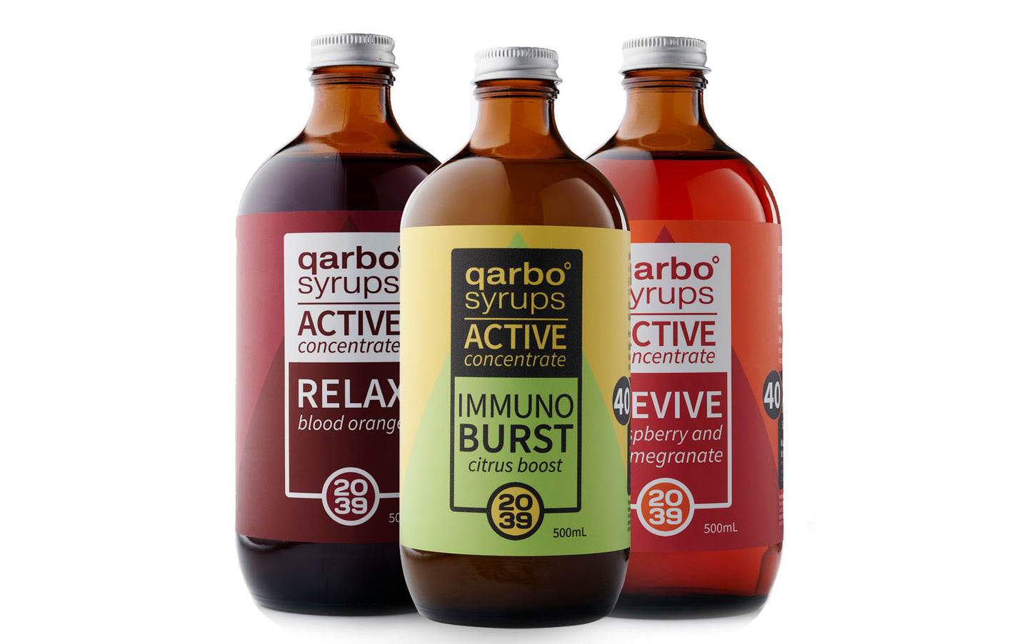 qarbo˚syrups - ACTIVE CONCENTRATES - Mixed Pack of 3